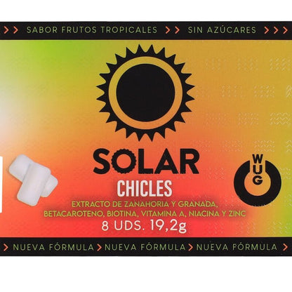 WUG SOLAR - GOMA DE MASCAR FUNCIONAL COM VITAMINAS E ZINCO, SABOR FRUTAS TROPICAIS, EM CARTELA COM 8 UNIDADES