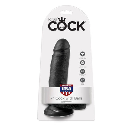 KING COCK - 7 BLACK DILDOS WITH 17.8 CM BALLS