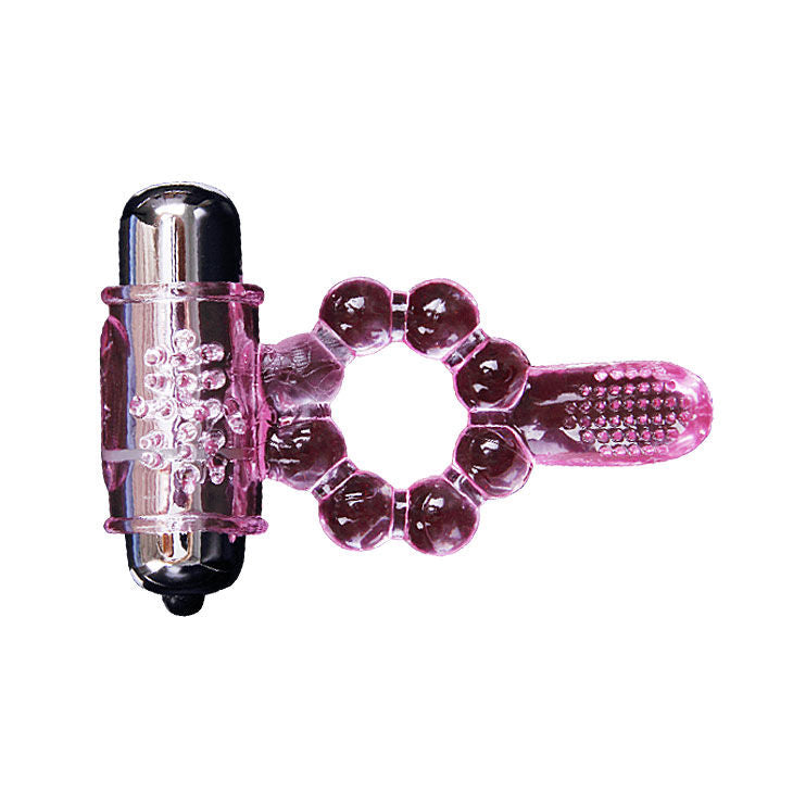 DANCE - SILICONE RING 10 RHYTHMS OF TONGUE WITH PINK VIBRATING