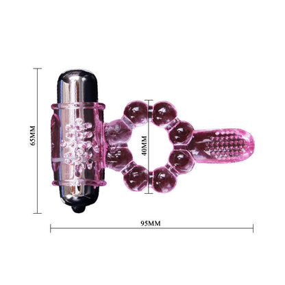 DANCE - SILICONE RING 10 RHYTHMS OF TONGUE WITH PINK VIBRATING