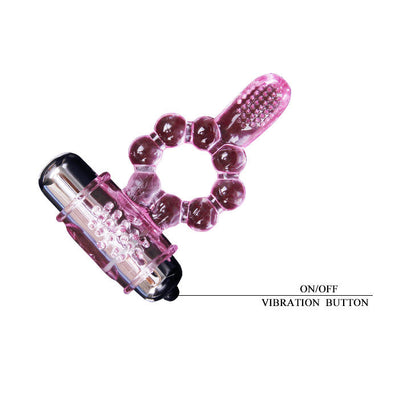 DANCE - SILICONE RING 10 RHYTHMS OF TONGUE WITH PINK VIBRATING
