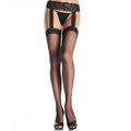 Leg Avenue - Outlet - Meias Pretas Com Liga De Renda