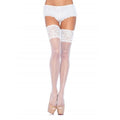 Leg Avenue - White Thigh Highs with Wide Lace