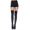 Leg Avenue - Meias De Renda Pretas Com Babados