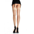 Leg Avenue - Meias Nude Com Salto Cubano E Costura Nas Costas