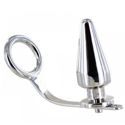 ANILLO DE ACERO CON TAPÓN ANAL DE METAL DURO 80 X 55 MM