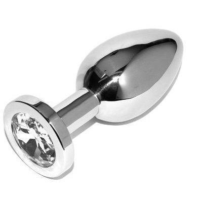 HARD METAL - SMALL CLEAR DIAMOND ANAL PLUG 5.71CM