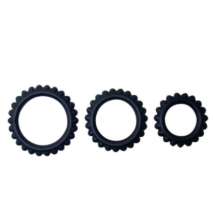 BAILE - TITAN SET DE 3 ANILLOS PARA PENE NEGROS 2.8 + 2.4 + 1.9 CM