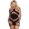 Leg Avenue - Minivestido De Pista Longa Preto Plus Size 1X/2X