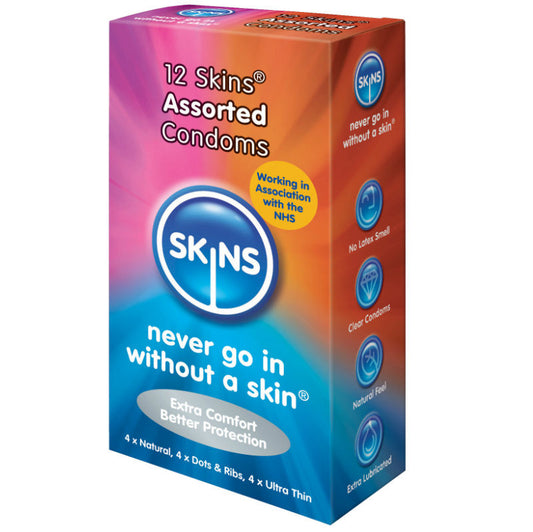 SKINS - ASSORTED SKIN CONDOMES 12 PACK