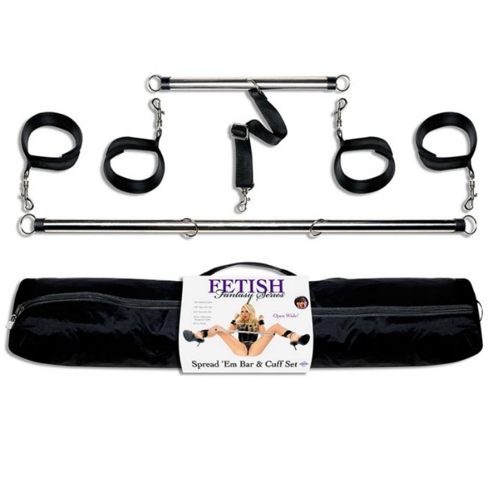 SERIE FETISH FANTASY - SET DE BARRA DE EXTENSOR Y ESPOSAS
