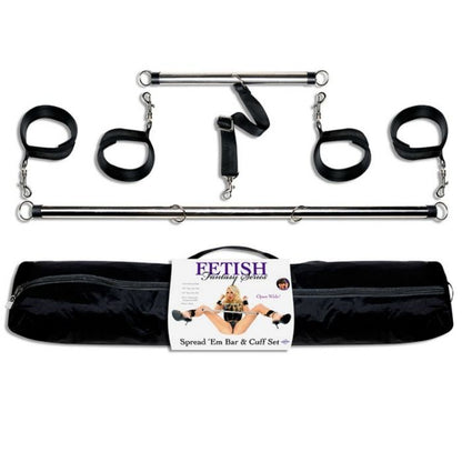 SERIE FETISH FANTASY - SET DE BARRA DE EXTENSOR Y ESPOSAS