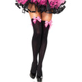 Leg Avenue - Nylon Thigh-Highs with Black/Pink Bow