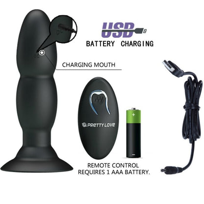 PRETTY LOVE - VIBRADOR CON CONTROL REMOTO Y PLUG DE AMOR