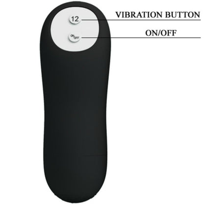 PRETTY LOVE - PLUG ANAL DE SILICONA CON ESTIMULACIÓN EXTRA Y 12 MODOS DE VIBRACIÓN - NEGRO