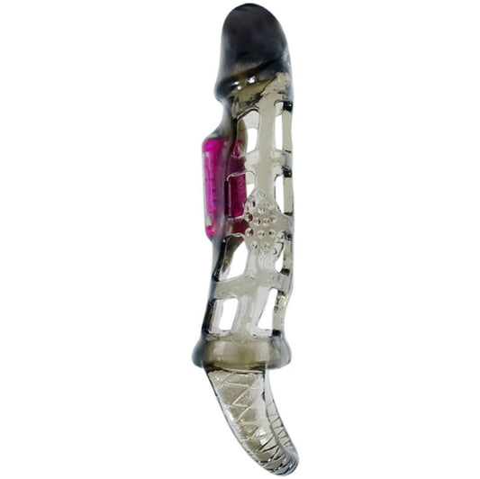 BAILE - PENIS EXTENSION SLEEVE WITH VIBRATION AND 13.5 CM HANDLE