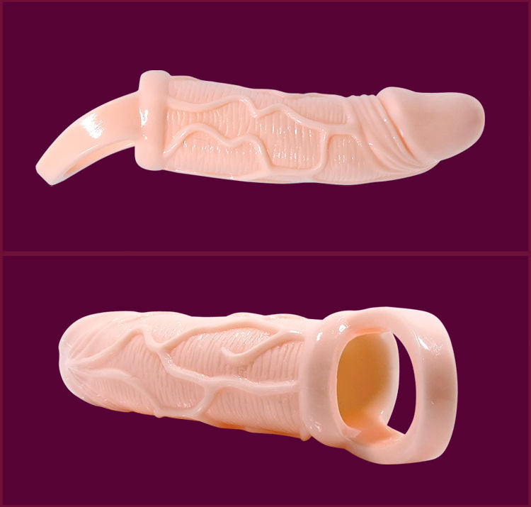 BAILE - PENIS EXTENDER SHEATH WITH VIBRATION AND TESTICLE WIRE 13.5 CM