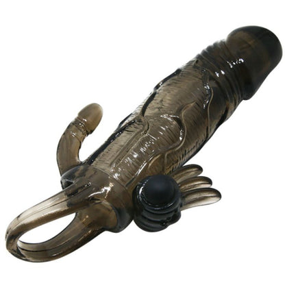BAILE - BRAVE MAN PENIS COVER WITH CLITORAL AND ANAL STIMULATION DOUBLE BLACK BULLET 16.5 CM