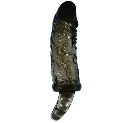 BAILE - BLACK PENIS EXTENDER COVER WITH TESTICLE HANDLE 13.5 CM