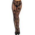 Leg Avenue - Meia Flores Design Volta Sem Crothless Tamanho Único
