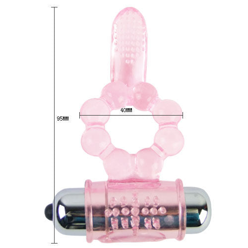 DANCE - SILICONE RING 10 RHYTHMS OF TONGUE WITH PINK VIBRATING
