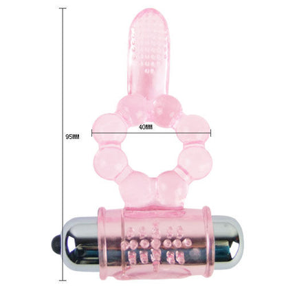 DANCE - SILICONE RING 10 RHYTHMS OF TONGUE WITH PINK VIBRATING
