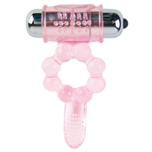 DANCE - SILICONE RING 10 RHYTHMS OF TONGUE WITH PINK VIBRATING