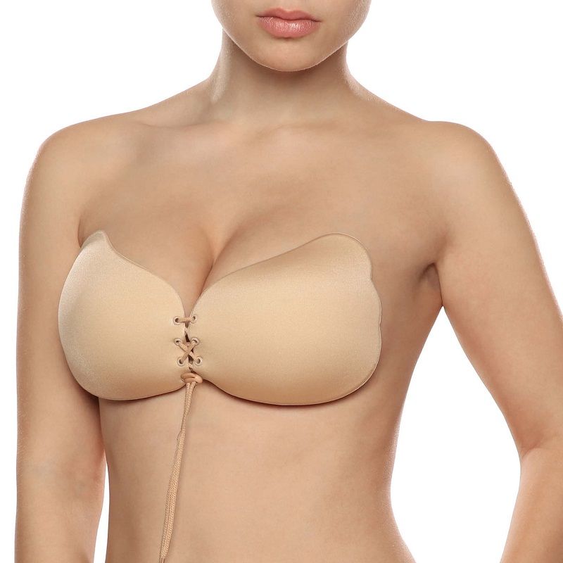 BYE-BRA - Sujetador push-up con encaje, color beige, copa B