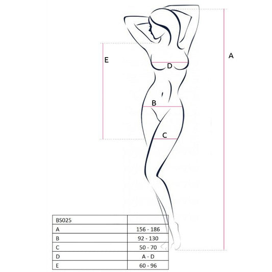 PASSION - WOMAN BS025 BODYSTOCKING WHITE DRESS ONE SIZE STYLE