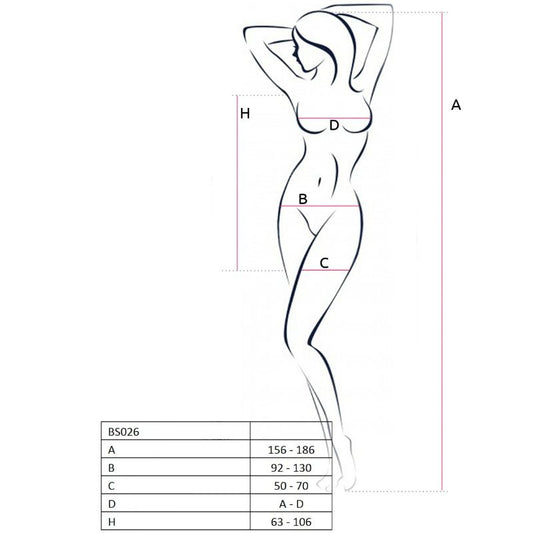 PASSION - WOMEN BS026 BLACK DRESS BODYSTOCKING STYLE ONE SIZE
