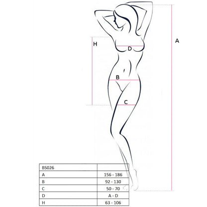 PASSION - WOMAN BS026 BODYSTOCKING WHITE DRESS ONE SIZE STYLE