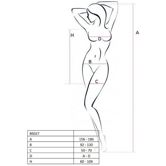 PASSION - WOMEN BS027 BODYSTOCKING WHITE DRESS ONE SIZE STYLE