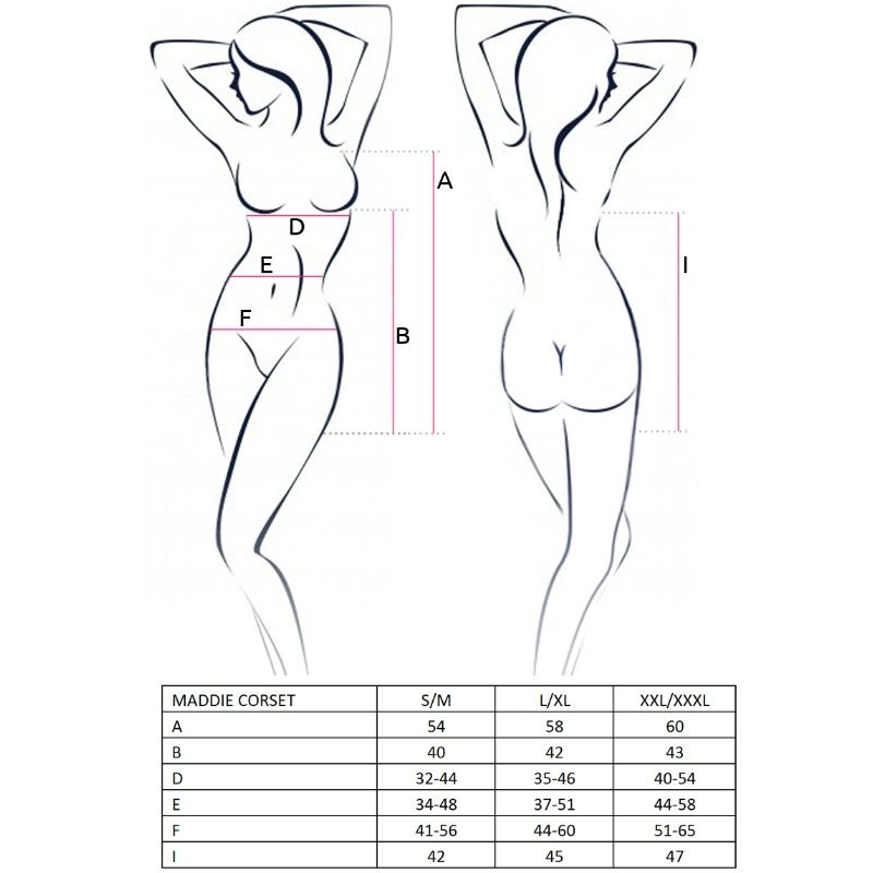 Passion - Mulher Maddie Preto Corset Tamanho S/M