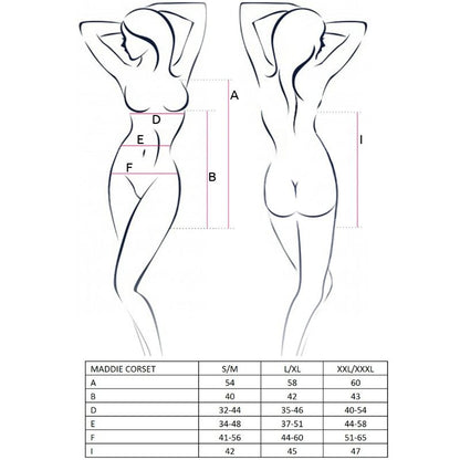 Passion - Mulher Maddie Preto Corset Tamanho S/M