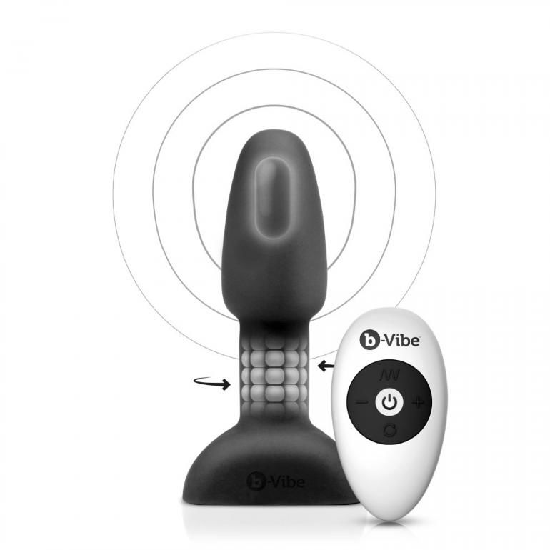 B-VIBE - PLUG ANAL CON CONTROL REMOTO Y RIMMING PEQUEÑO NEGRO