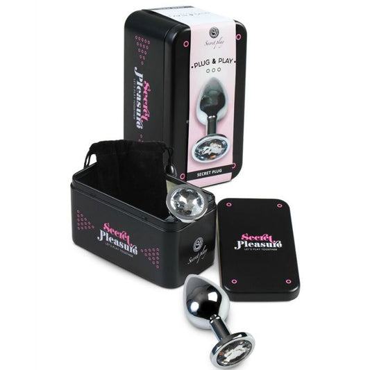 SECRETPLAY - 8 CM CLEAR ALUMINUM ANAL PLUG 