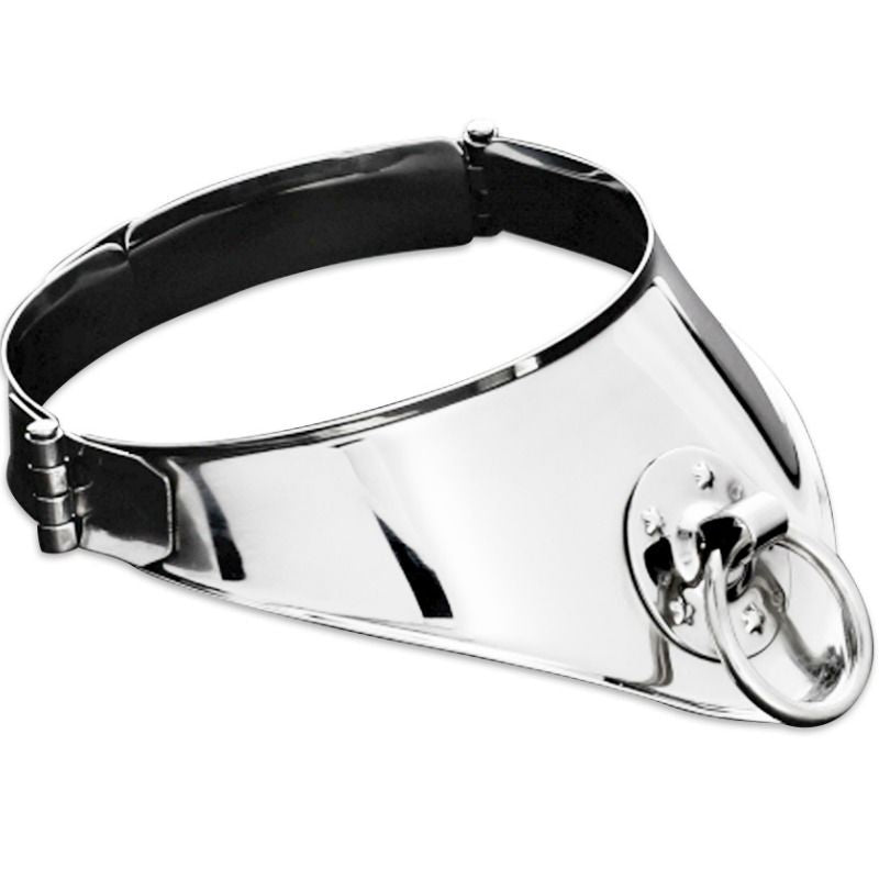HARD METAL - 12.5 CM RETAINING COLLAR WITH RING AND PADLOCK
