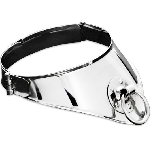 HARD METAL - 12.5 CM RETAINING COLLAR WITH RING AND PADLOCK