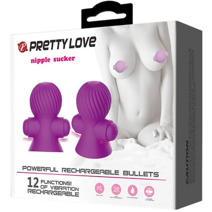 PRETTY LOVE - NIPPLE STIMULATORS 12 M VIBRATING PURPLE
