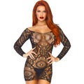 Leg Avenue - Mini Vestido De Renda De Mangas Compridas Tamanho Único