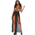 Leg Avenue - Vestido maxi de rejilla y tanga S/M