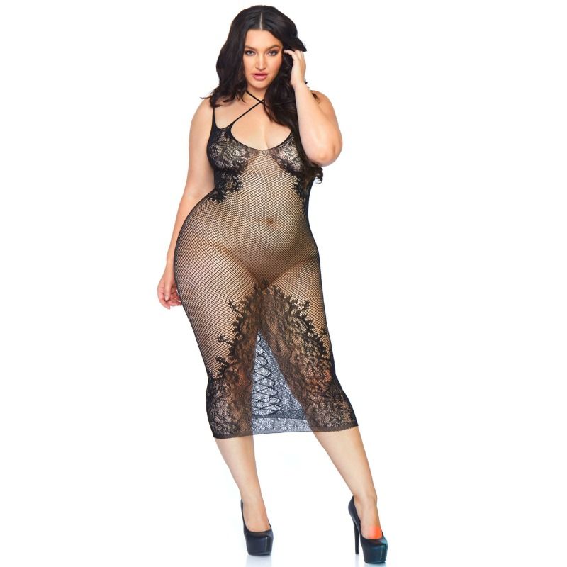 LEG AVENUE - VESTIDO CAMISA DOBLE 1X-2X