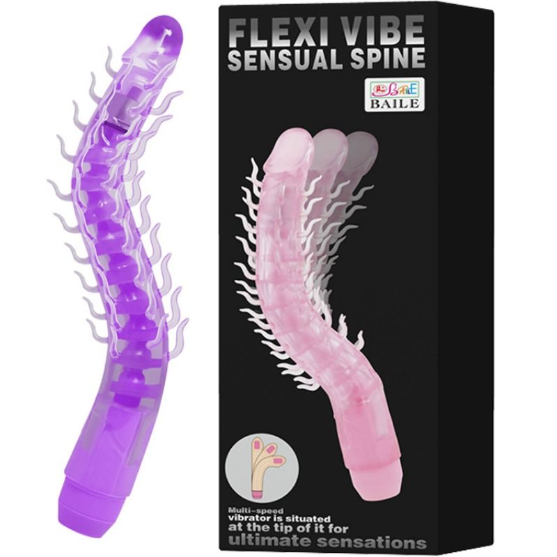 BAILE - FLEXI VIBE SENSUAL SPINE FOLDING VIBRATING DILDO LILAL 23.5 CM