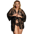 Subblime - Queen Plus Peignoir de Encaje Mangas Acampanadas