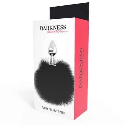 DARKNESS - EXTRA ANAL PLUG WITH BLACK TAIL 7 CM