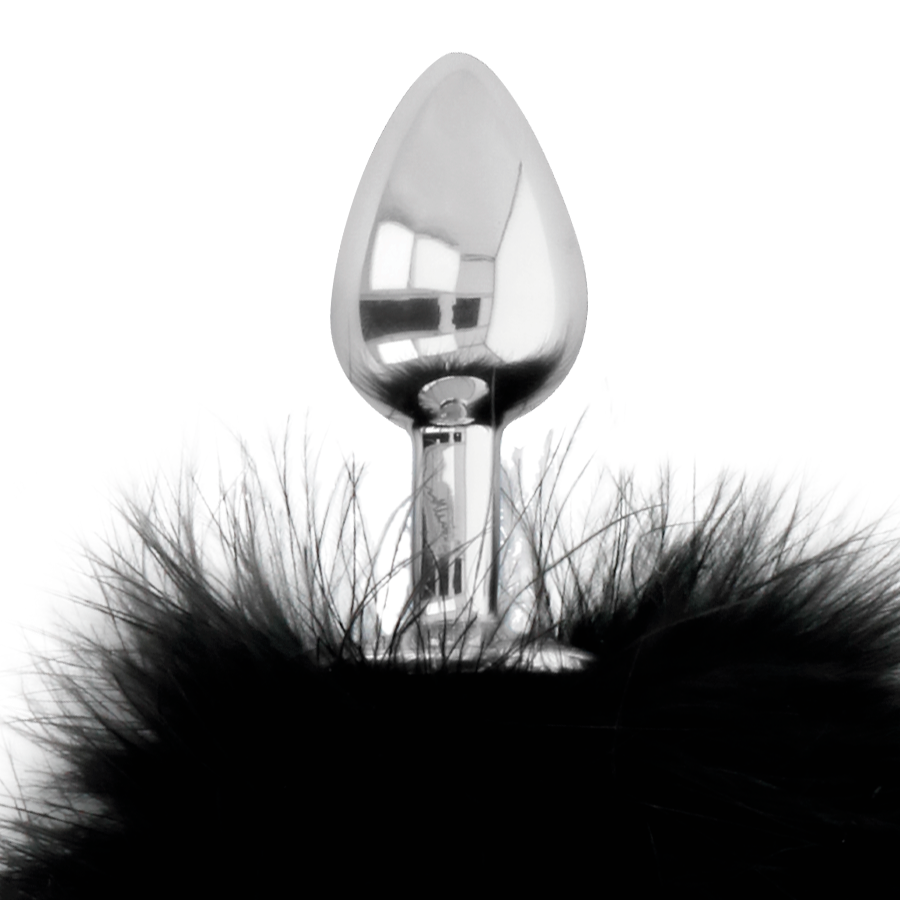 DARKNESS - EXTRA ANAL PLUG WITH BLACK TAIL 7 CM