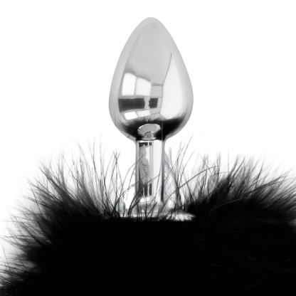 DARKNESS - EXTRA ANAL PLUG WITH BLACK TAIL 7 CM