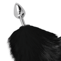 Darkness - Plug Anal Prata 8 Cm Com Cauda Preta