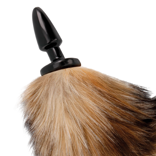 DARKNESS - COLA NATURAL CON PLUG ANAL DE SILICONA 10 CM