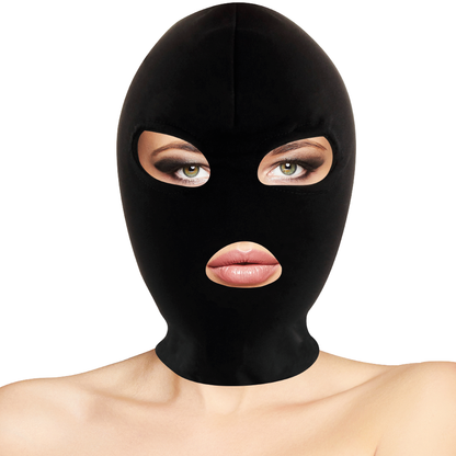 OSCURIDAD - MÁSCARA DE SUMISIÓN BDSM NEGRA CON BOCA Y OJOS